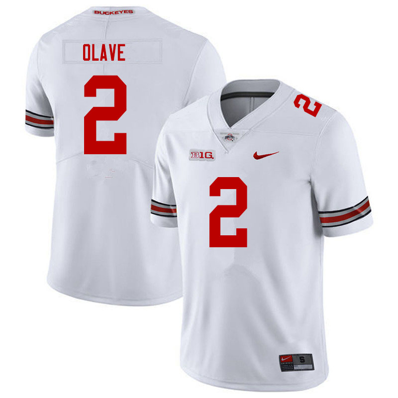 Men #2 Chris Olave Ohio State Buckeyes College Football Jerseys Sale-White